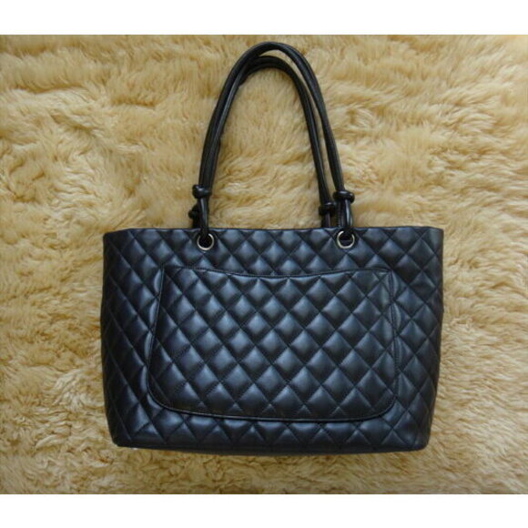 CHANEL Cambon shoulder bag black tote handbag